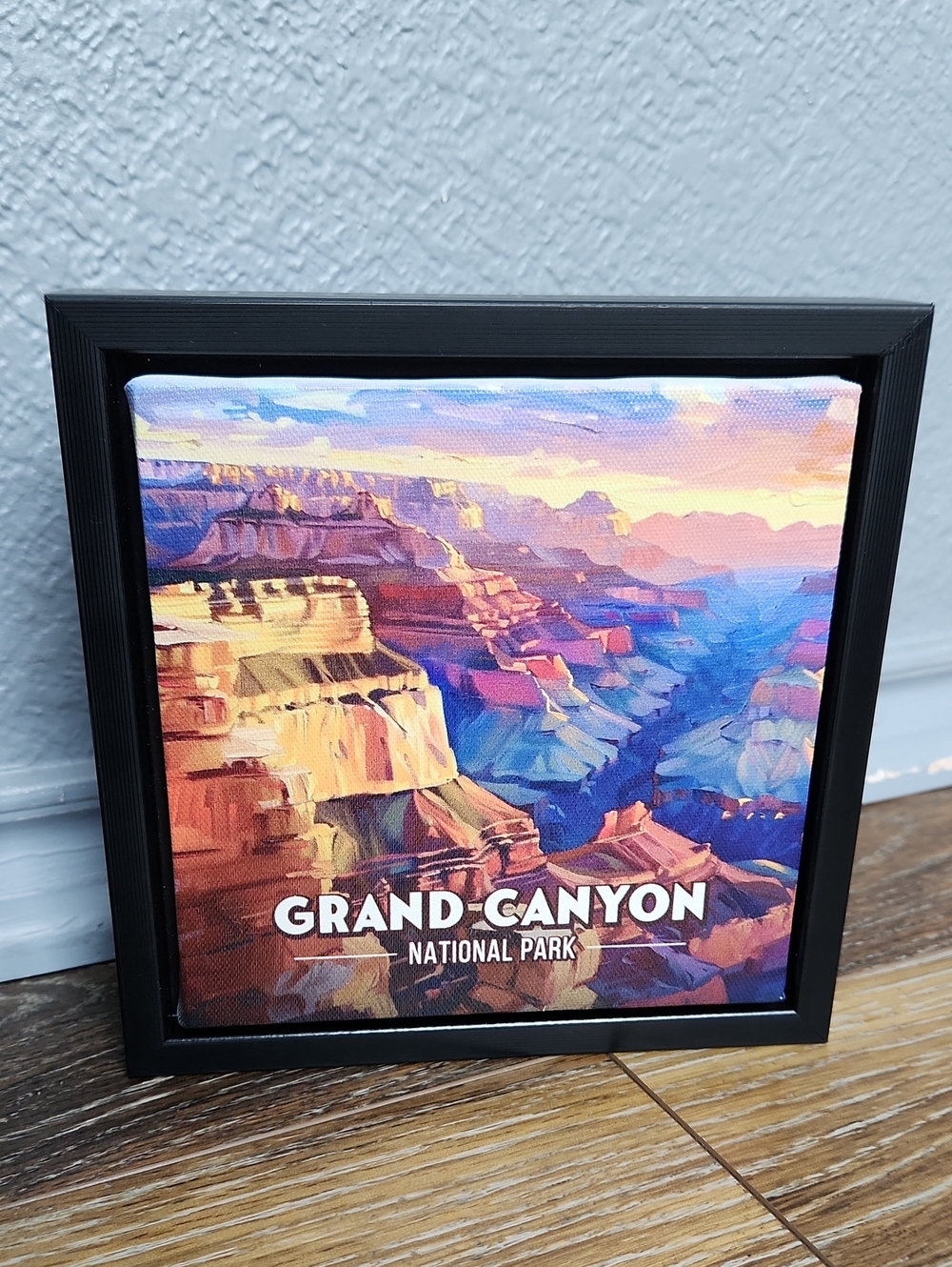 Grand Canyon National Park Black Framed Canvas Blue Yellow Gold Orange